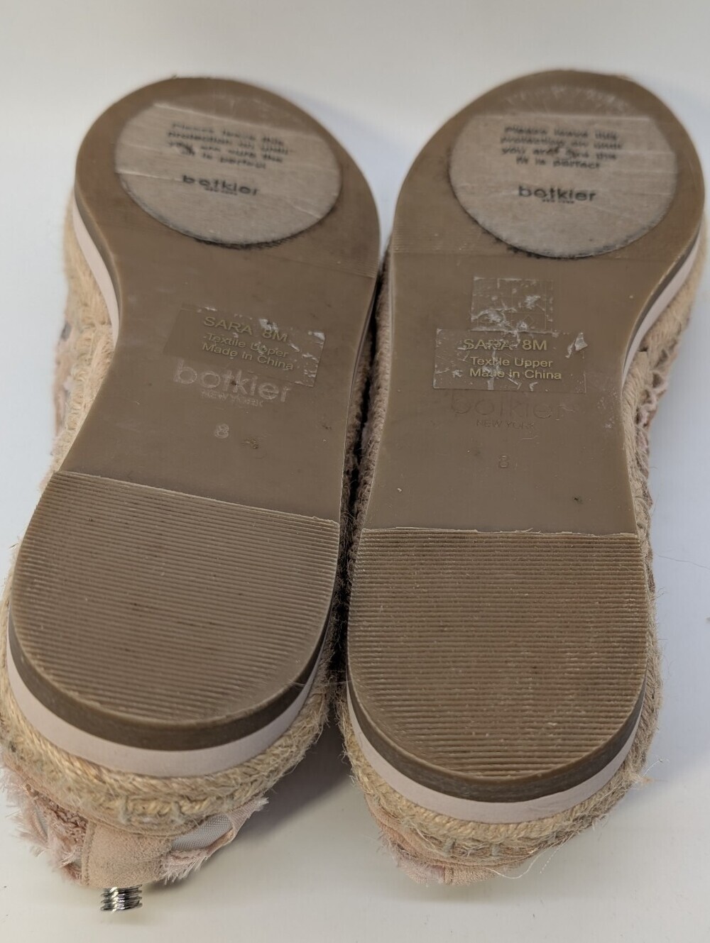 Botkier Blush/Floral Mesh & Sequin Espadrille Slip-Ons Size 8M - Picture 11 of 13